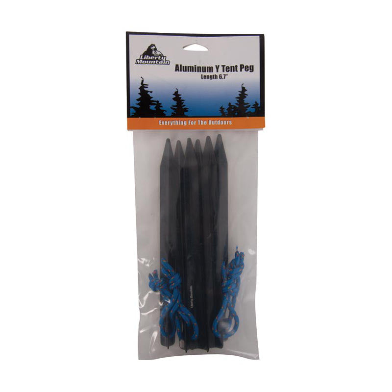 Liberty Mountain Aluminum Y Tent Pegs - 6 Pack