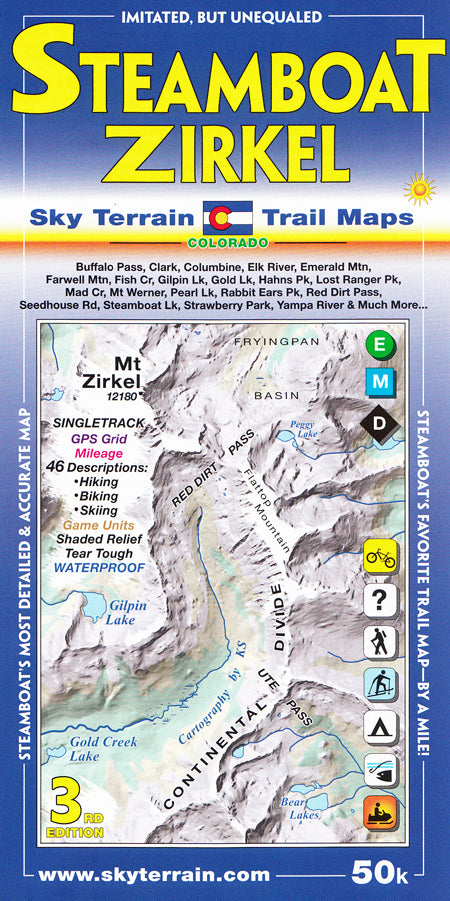 Sky Terrain Maps Steamboat Springs, Mount Zirkel - 3rd Edition 1